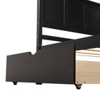 Espresso Platform Storage Bed with 2 Wheel-Base Drawers, Twin Size Frame, Pine Wood and MDF Construction - Grand Goldman Shop