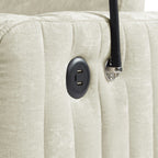 Modern 53.9' Loveseat Pull-out Sofa Bed with Adjustable Backrest, Cup Holders, Charging Ports & Side Storage in Beige Chenille - Grand Goldman Shop