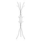 Coat Rack, Hall Tree, Free Standing, 11 Hooks, Entryway, 74'h, Bedroom, Grey Metal, Contemporary, Modern - Grand Goldman Shop