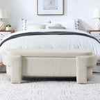Linen Fabric Upholstered Bench with Large Storage Space for the Living Room, Entryway and Bedroom,Beige,( 51.5''x20.5''x17'' ) - Grand Goldman Shop