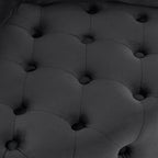 Modern Velvet Upholstered Swivel Chair with Button Tufted Design, Movable Wheels, 3 Pillows, Black - Grand Goldman Shop