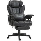 HOMCOM Executive Office Chair, 400LBS Big and Tall Office Chair with Foot Rest, Microfiber Computer Desk Chair with Lumbar Su