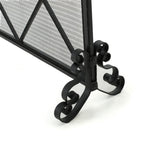 Minimalist Single Panel Iron Fireplace Screen with Diamond Design in Black - Grand Goldman Shop