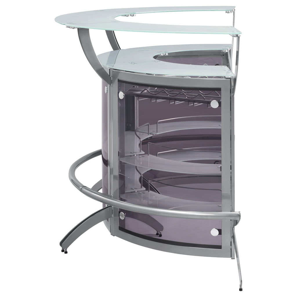 Elaina Silver 3-piece Home Bar - Grand Goldman Shop