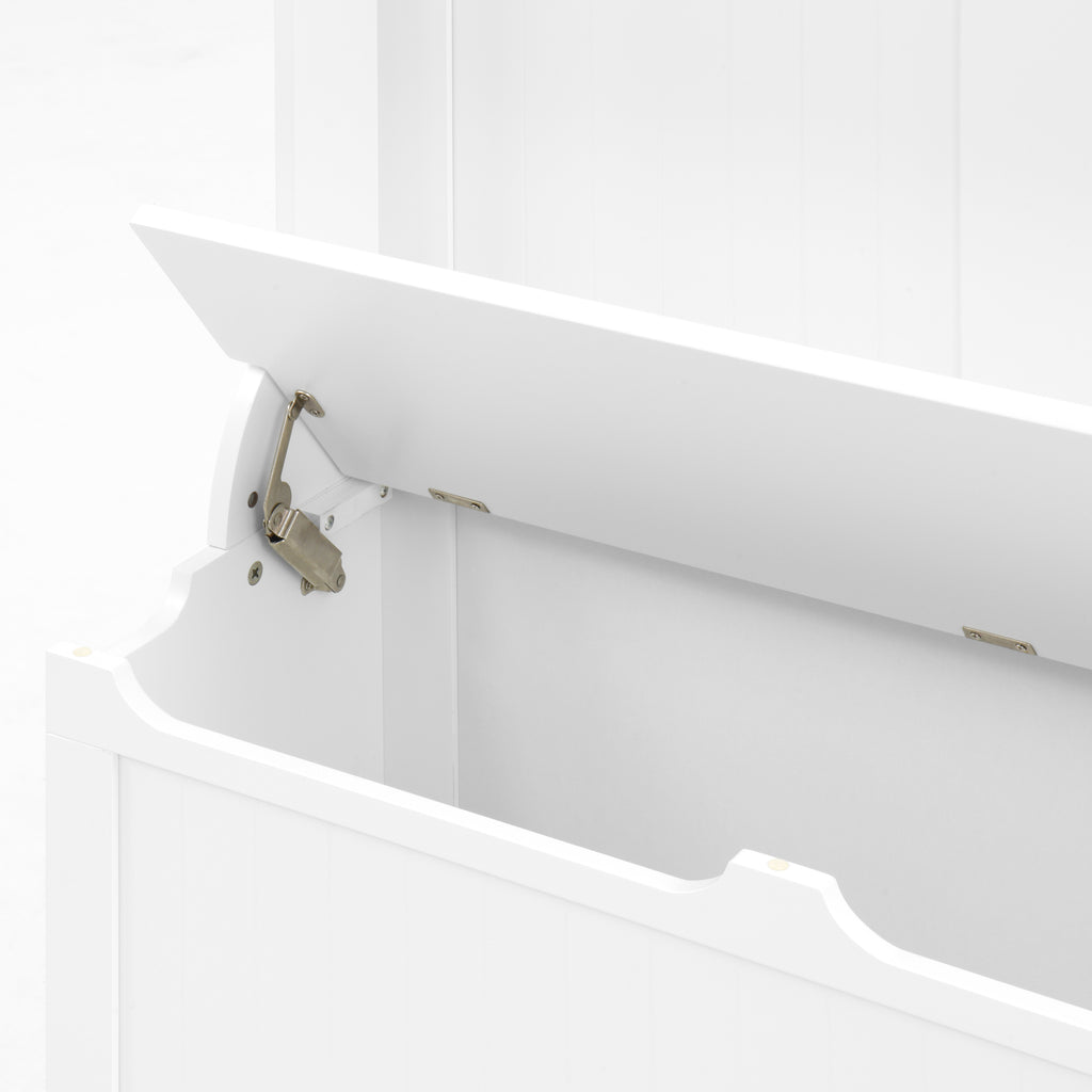 Entryway Bench with Standing Coat Rack, Hall Tree with Shoe Storage Bench, Entryway Organizer with 5 Hooks, White - Grand Goldman Shop
