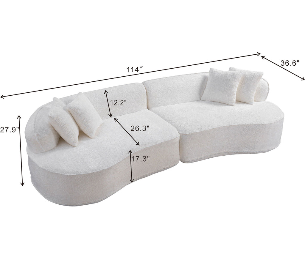 Modern Curved L-Shape Luxury Sectional Oversized Sofa: Minimalist Design, Comfy Sleeper Couch for Living Room, Apartment & Reception Spaces,No Assembly Required - Grand Goldman Shop