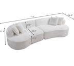 Modern Curved L-Shape Luxury Sectional Oversized Sofa: Minimalist Design, Comfy Sleeper Couch for Living Room, Apartment & Reception Spaces,No Assembly Required - Grand Goldman Shop