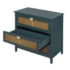 3 Drawer Cabinet, Natural rattan, American Furniture, Suitable for bedroom, living room, study - Grand Goldman Shop