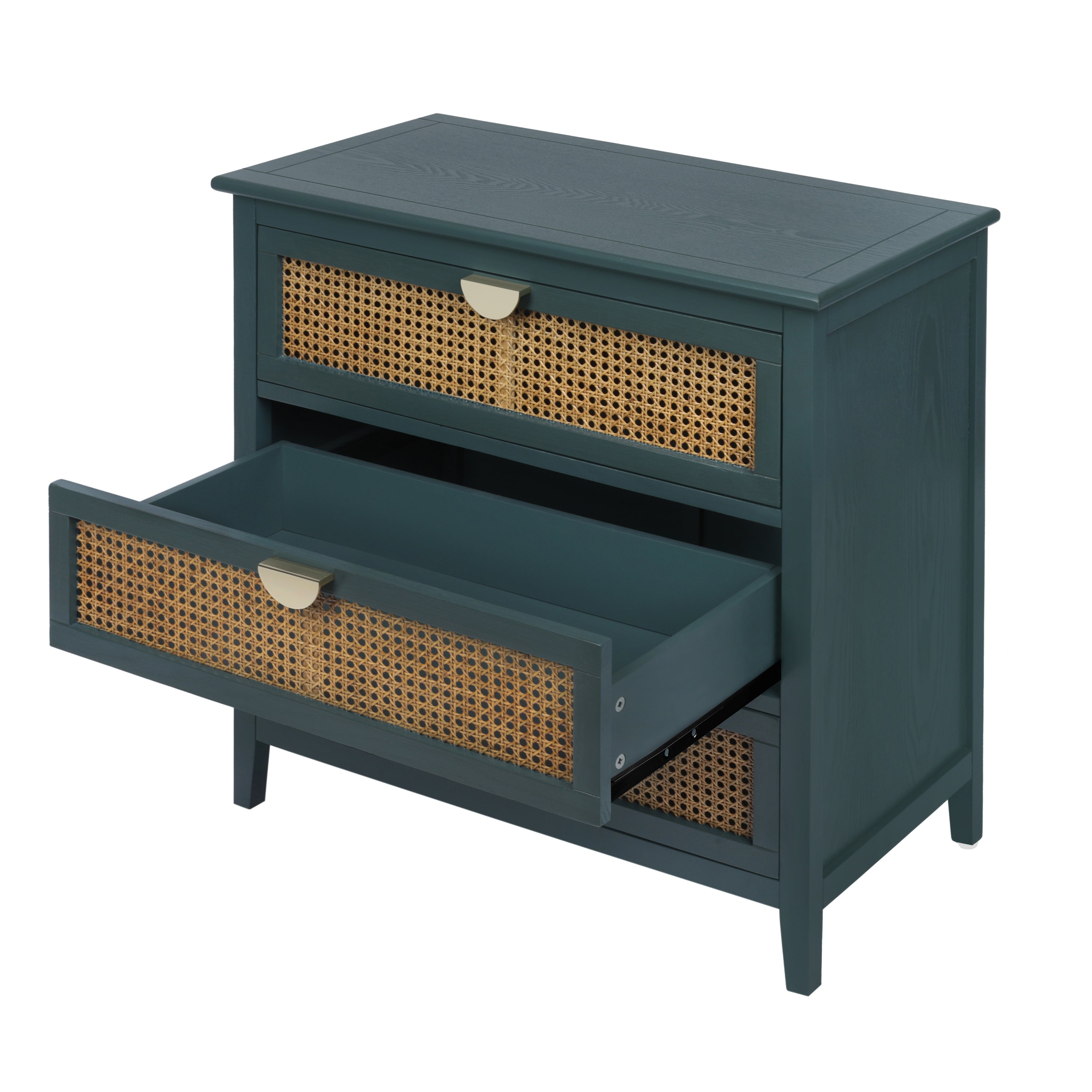 3 Drawer Cabinet, Natural rattan, American Furniture, Suitable for bedroom, living room, study - Grand Goldman Shop