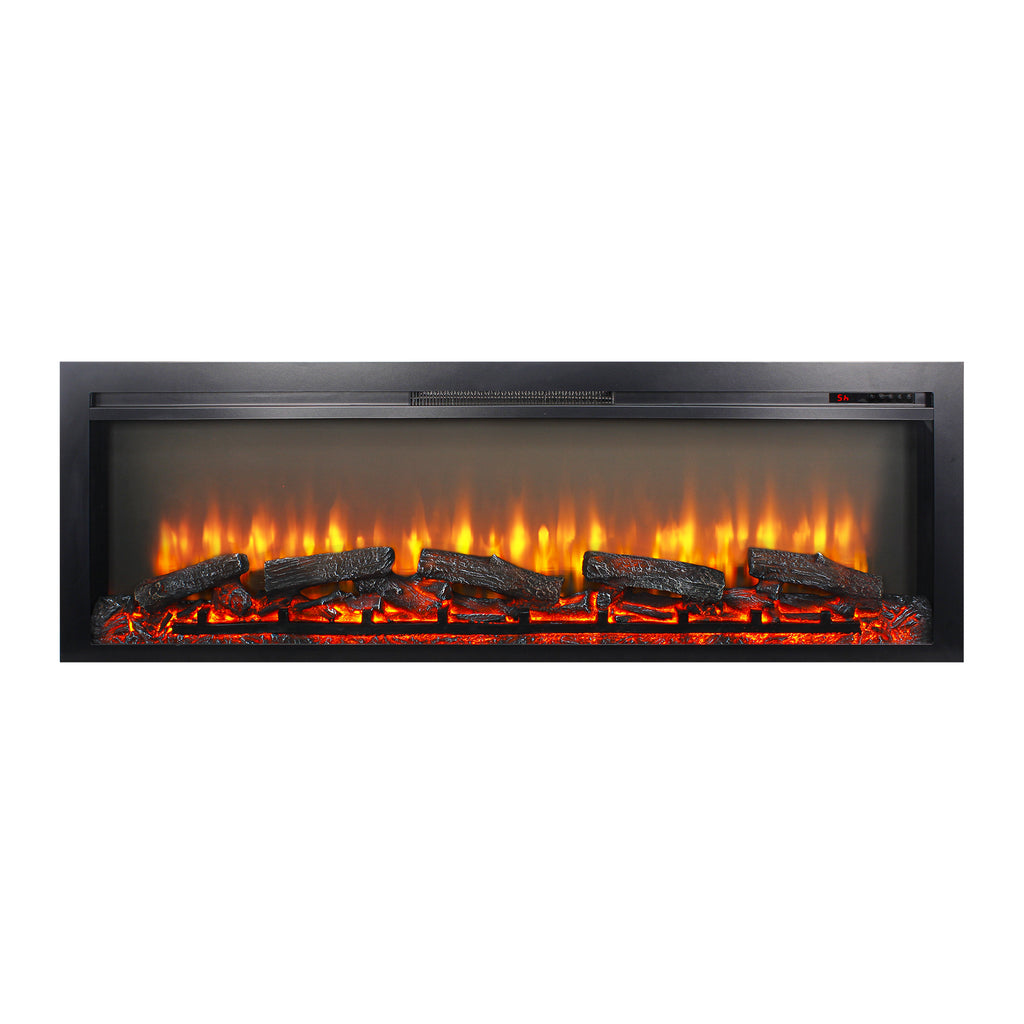 54 inch in wall recessed electric fireplace with remote and multi color flame & emberbed - Grand Goldman Shop