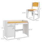Qaba Kids Desk and Chair Set with Storage Drawer, Study Desk with Chair for Children for Arts & Crafts, Snack Time, Homeschoo