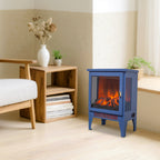 18 inch Freestanding Electric Fireplace Stove heater with 3D Flame effect,Classic Blue - Grand Goldman Shop