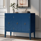 U_STYLE Adjustable Shelf Storage Sideboard with 3 Retro Metal Handles and 4 Pinewood Legs, for Entryway, Living Room, Study Room, Dining Room - Grand Goldman Shop