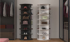 7 Tier Rotating Shoe Rack Tower, Spinning Shoe Display, 360 Shoe Rack Storage Round Carousel, Vertical Handbag Rotate Shoes Closet Organization (WHITE) - Grand Goldman Shop