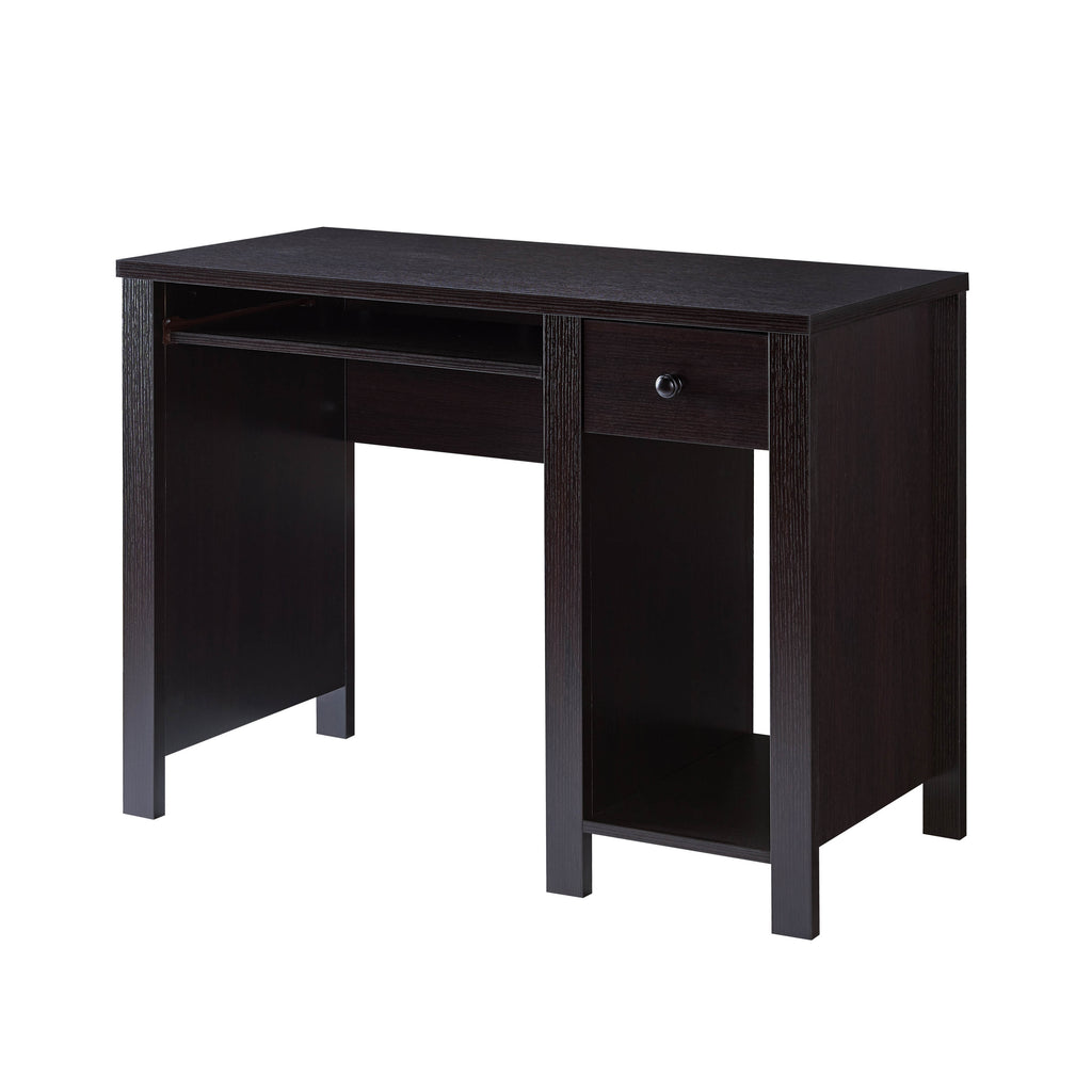 Student desk with hutch home office desk 39'W Compact desk Writing Desk Laptop Desk Red Cocoa Espresso One drawer Keyboard Dr