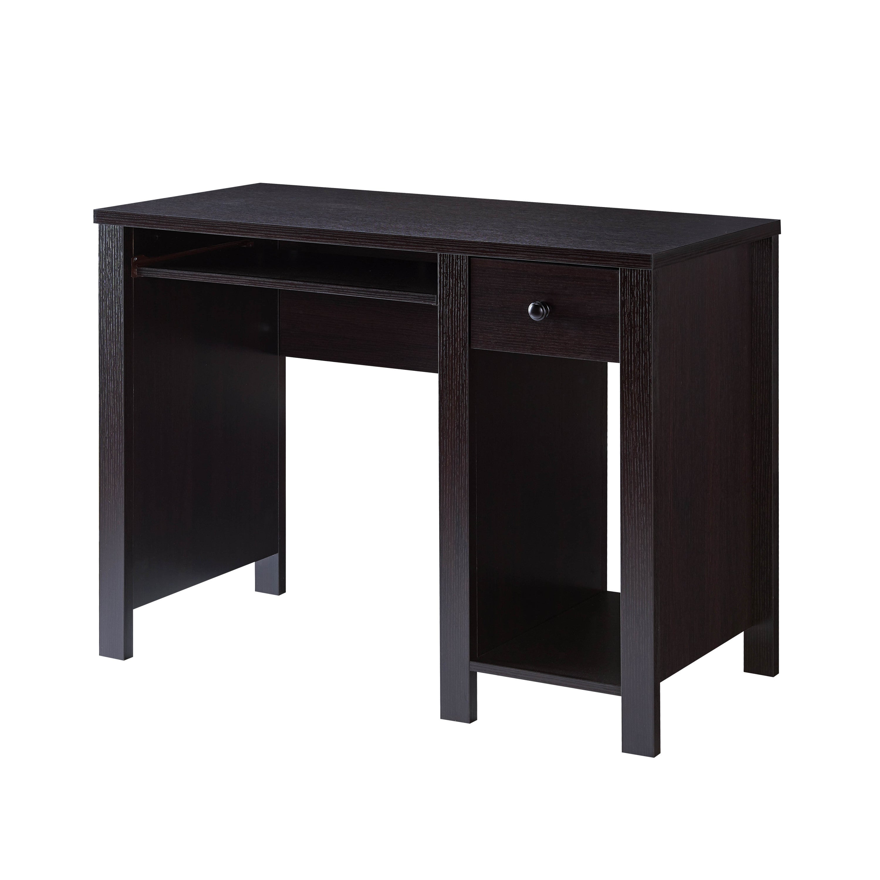 Student desk with hutch home office desk 39'W Compact desk Writing Desk Laptop Desk Red Cocoa Espresso One drawer Keyboard Dr