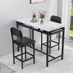 Kitchen Table Set, Dining Table and Chairs for 2, 3 Piece Dining Room Table Set with 2 Upholstered Chairs, Bar Dining Table Set for Small Spaces, Apartment, Breakfast, Pub, Rustic Black - Grand Goldman Shop