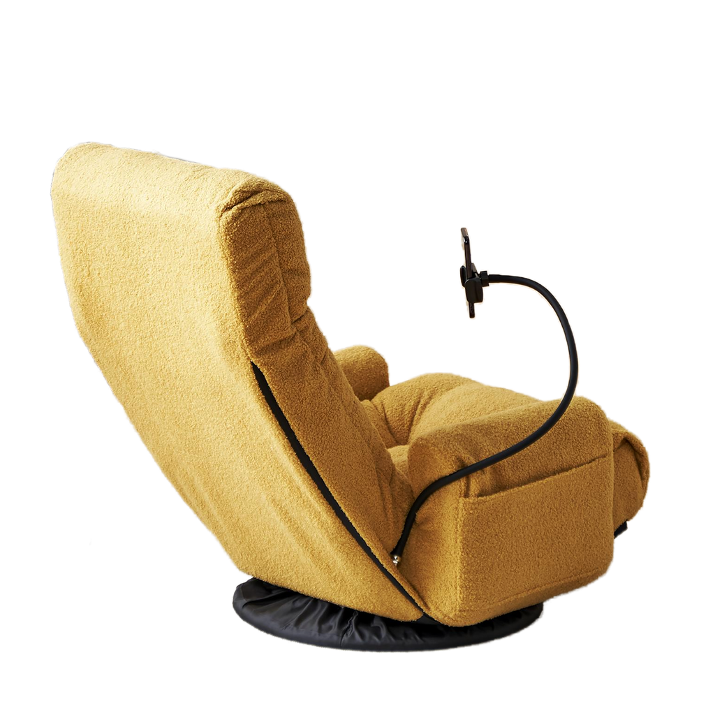 Adjustable Yellow Swivel Lounge Chair with 360-Degree Rotating Seat and Headrest Support, Leisure Chair Deck Chair - Game Chair for Living Room - Grand Goldman Shop