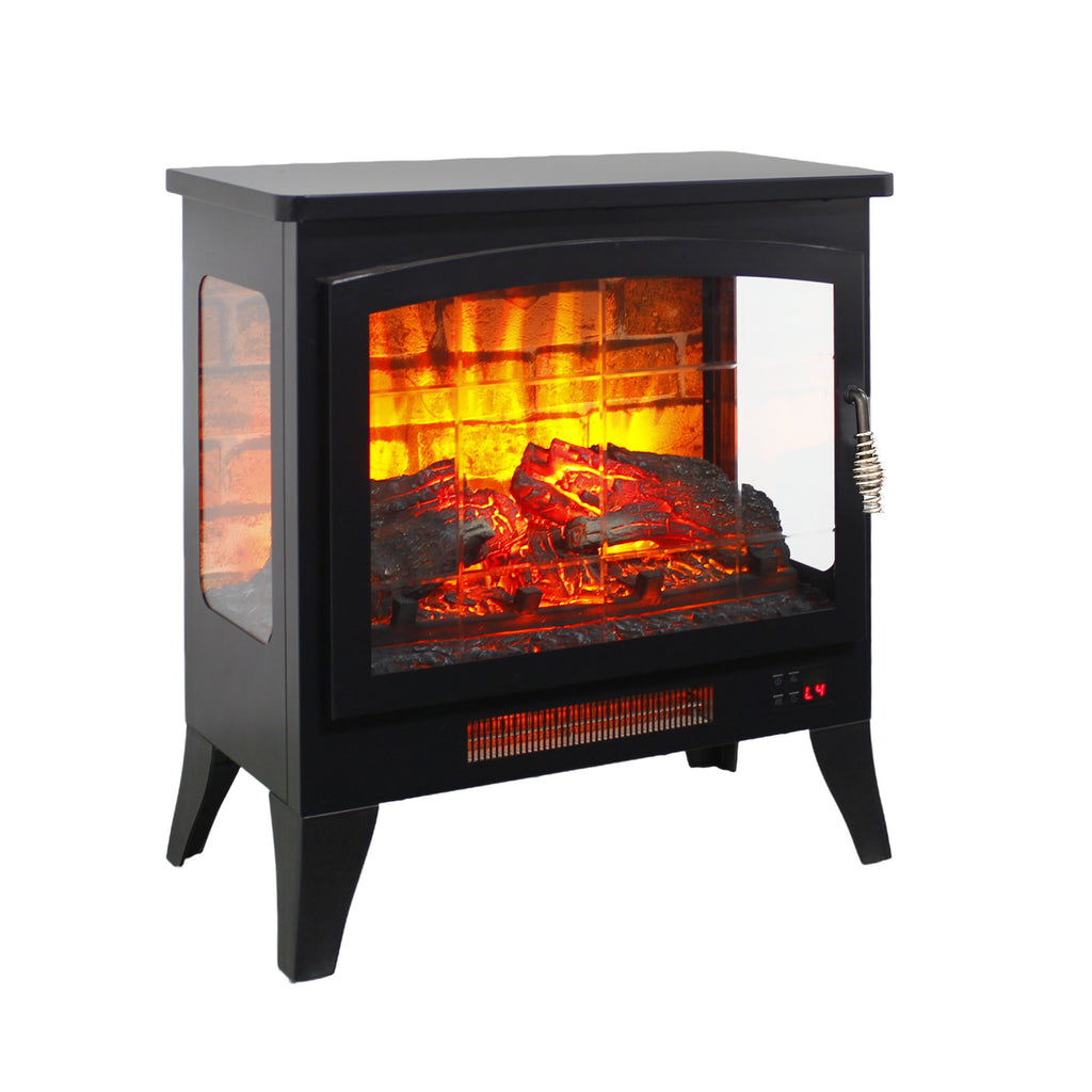 21 inchThree-sided Freestanding Electric Fireplace Stove heater with 3D Flame effect with remote control - Grand Goldman Shop