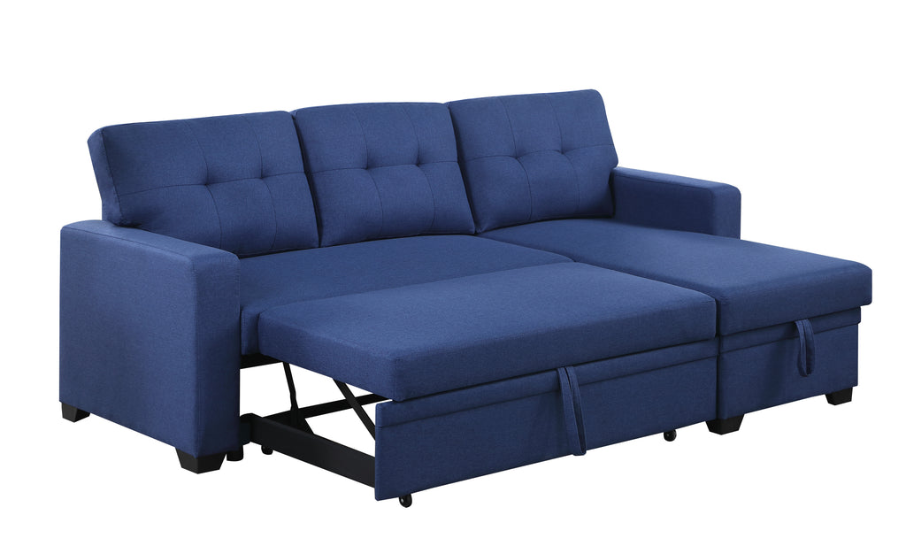 Upholstered Pull out Sectional Sofa with Chaise - Grand Goldman Shop