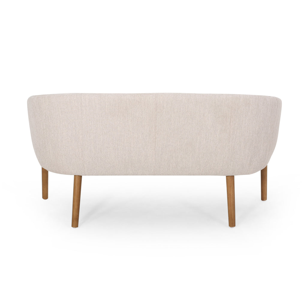 Mid Century Modern Loveseat with Channel Stitched Backrest - Grand Goldman Shop