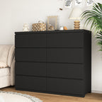 8 Drawers Dresser for Bedroom, Wood Bedroom Dresser Modern Drawer Chest, 8 Chest of Drawer, Tall Dresser for Closet, Dressers Organizer for Living Room, Closet,Black - Grand Goldman Shop