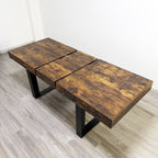 Modern Farmhouse Extendable Dining Room Table with Retractable Design in Deep Rustic Brown, Engineered Wood, 78.74 inches - Grand Goldman Shop