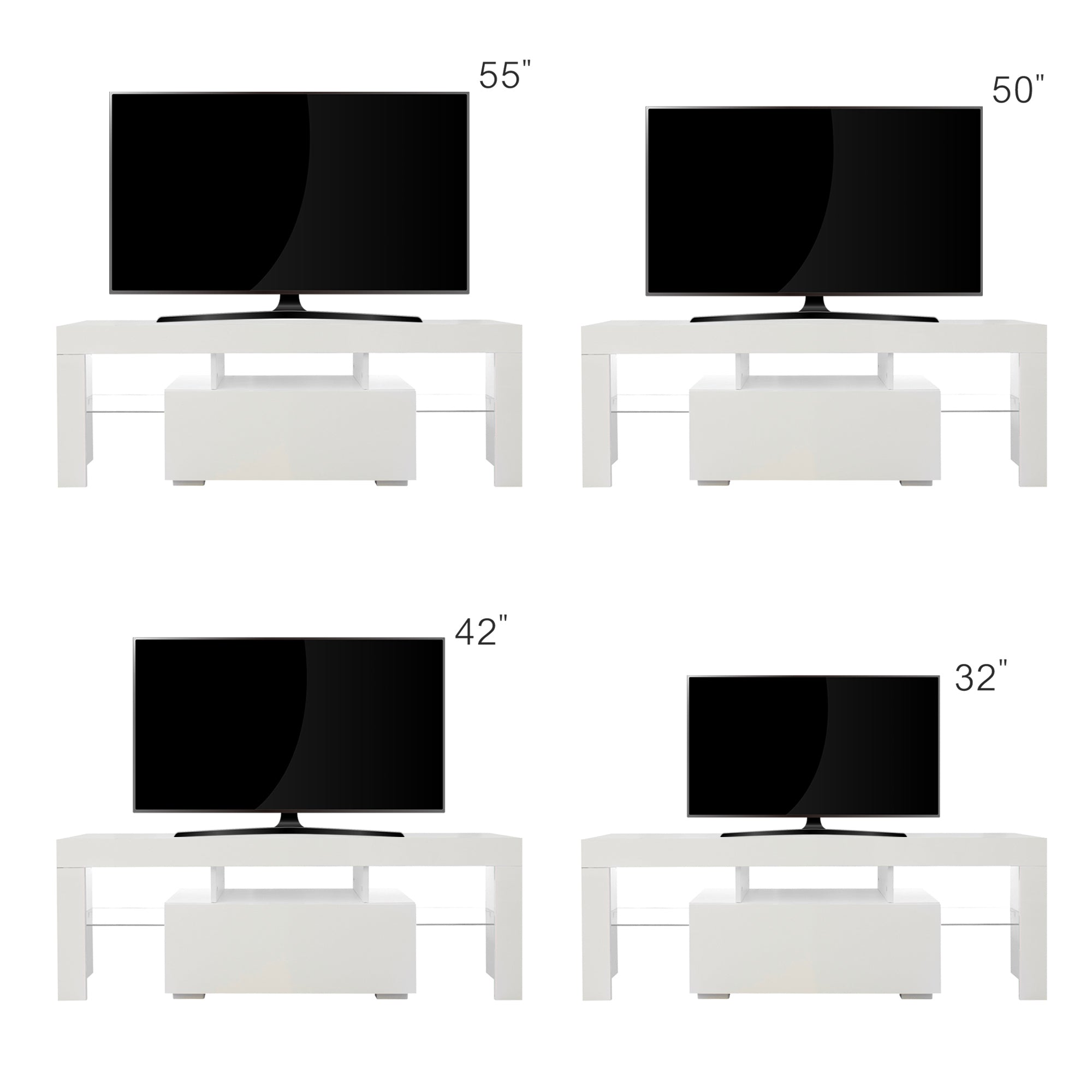 Entertainment TV Stand, Large TV Stand TV Base Stand with LED Light TV Cabinet. - Grand Goldman Shop