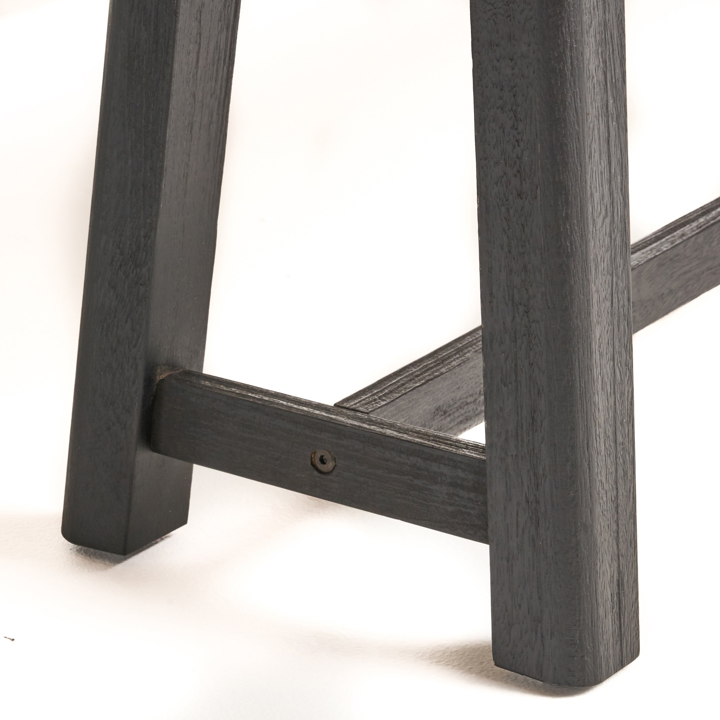 Cloud Outdoor Bench with Acacia Wood Frame and Slat Panel Design, Set of 2,Sandblast Teak Finish and Black - Grand Goldman Shop