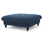 MADRID KD Tufted Ottoman Footrest and Coffee Table Stand-In Navy Blue Polyester 40.5x40.5x16.9 inches - Grand Goldman Shop