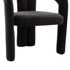 Contemporary Designed Velvet Fabric Upholstered Accent/Dining Chair /Barrel Side Chairs Kitchen Armchair for Living Room set of 2 (Black Velvet) - Grand Goldman Shop
