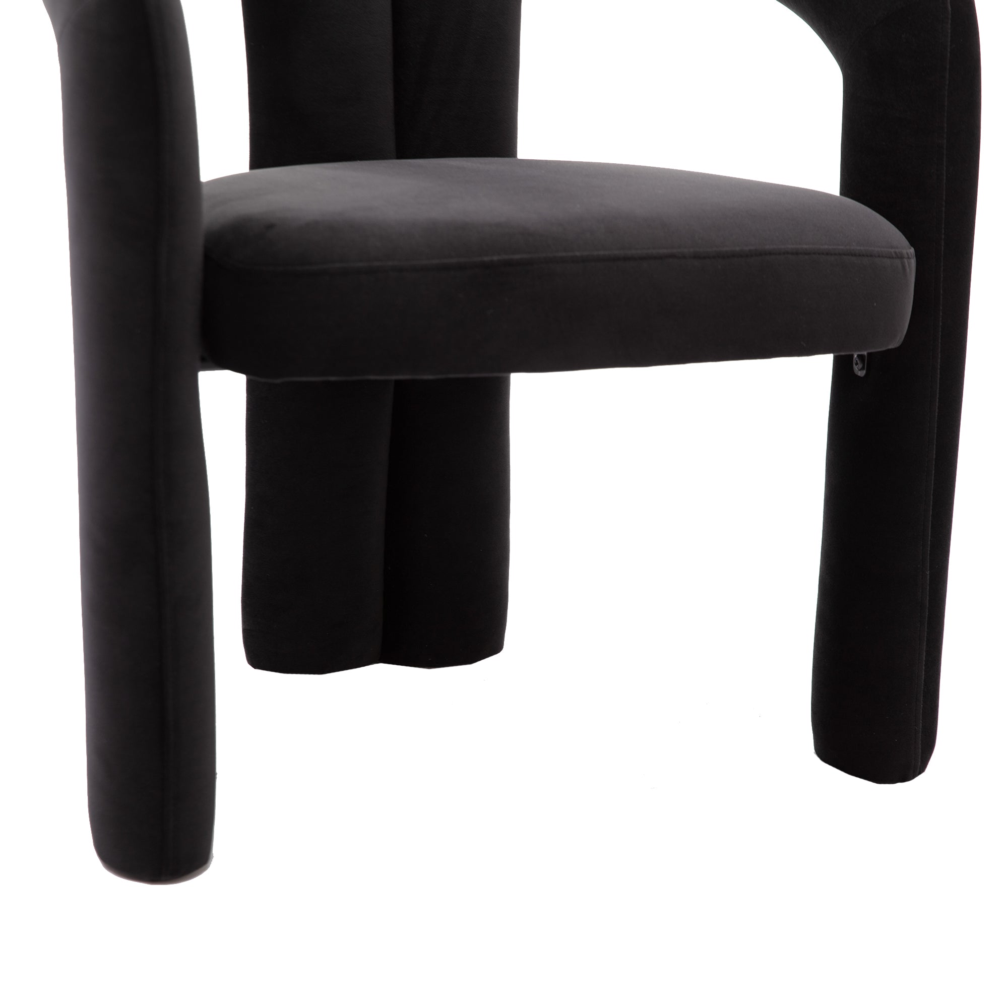 Contemporary Designed Velvet Fabric Upholstered Accent/Dining Chair /Barrel Side Chairs Kitchen Armchair for Living Room set of 2 (Black Velvet) - Grand Goldman Shop