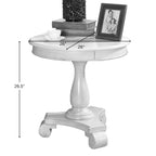 Rene Round Wood Pedestal Side Table, Espresso - Grand Goldman Shop