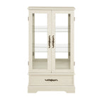 Glass Cabinet Lighted Glass Cabinet Curio Display Cabinet with Adjustable Glass Shelves 2 Doors and 1 drawer Cabinet Bulb Included White - Grand Goldman Shop