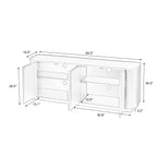 Sideboard Storage Cabinet TV Stand with wave pattern Buffet Cabinet Wooden Vertical Striped Cabinet for Kitchen/Bedroom/Entryway. Walnut, 64''W x 15''D x 24''H. - Grand Goldman Shop