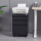 3-Drawer Mobile File Cabinet with Lock, 5 Wheels (2 Brakes + Anti-Tip),Cold Rolled Steel Fully Assembled Metal Filing Cabinet