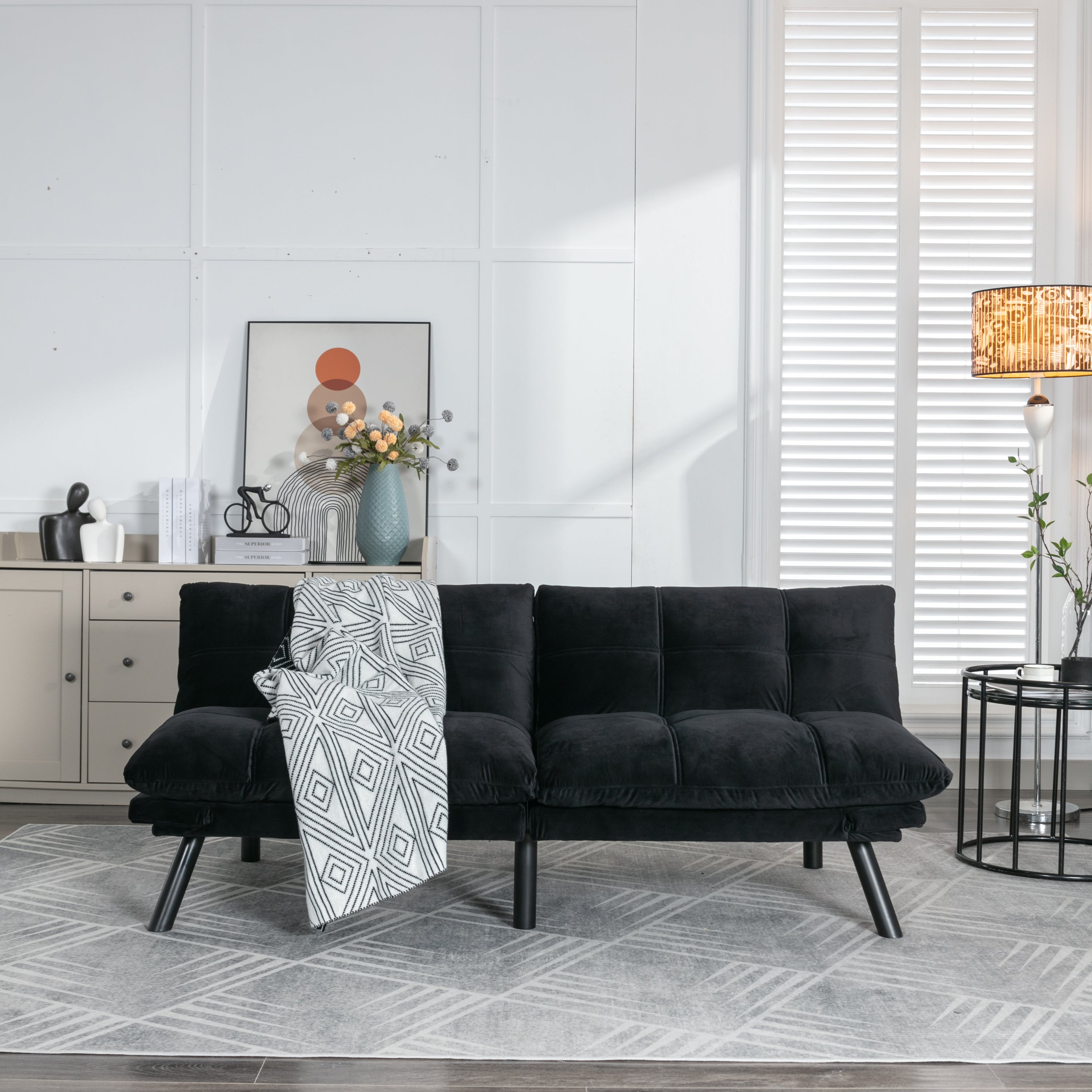 Black Convertible Folding Modern sofa Bed - Grand Goldman Shop