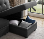 Convertible Upholstered Sectional Sofa with Pull-out Chaise - Grand Goldman Shop