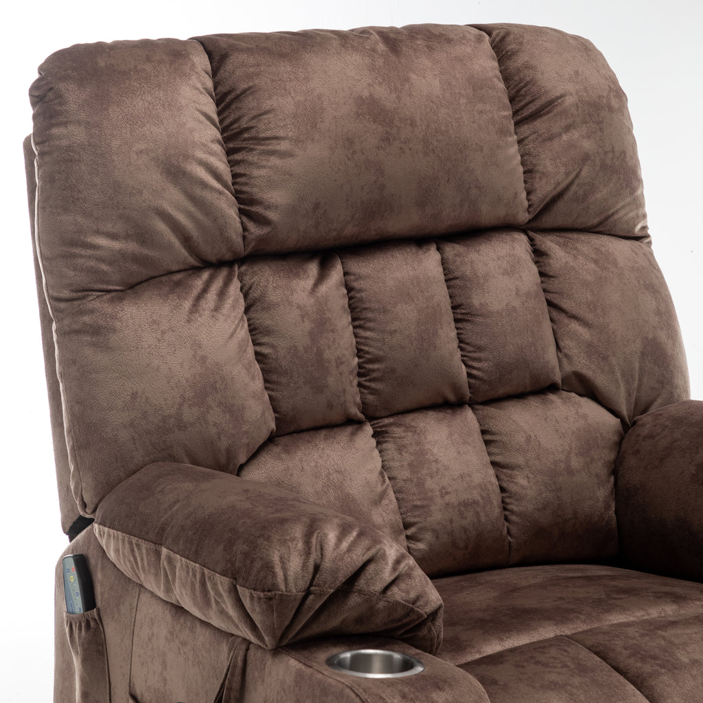 Lift Chair for Big and Tall Person with Inconvenient Legs: High Density Foam Lift Sofa with Heat and Massage, 2 Pockets, 2 Cup Holder, 2 Remote, 2 OKIN Motor - Grand Goldman Shop
