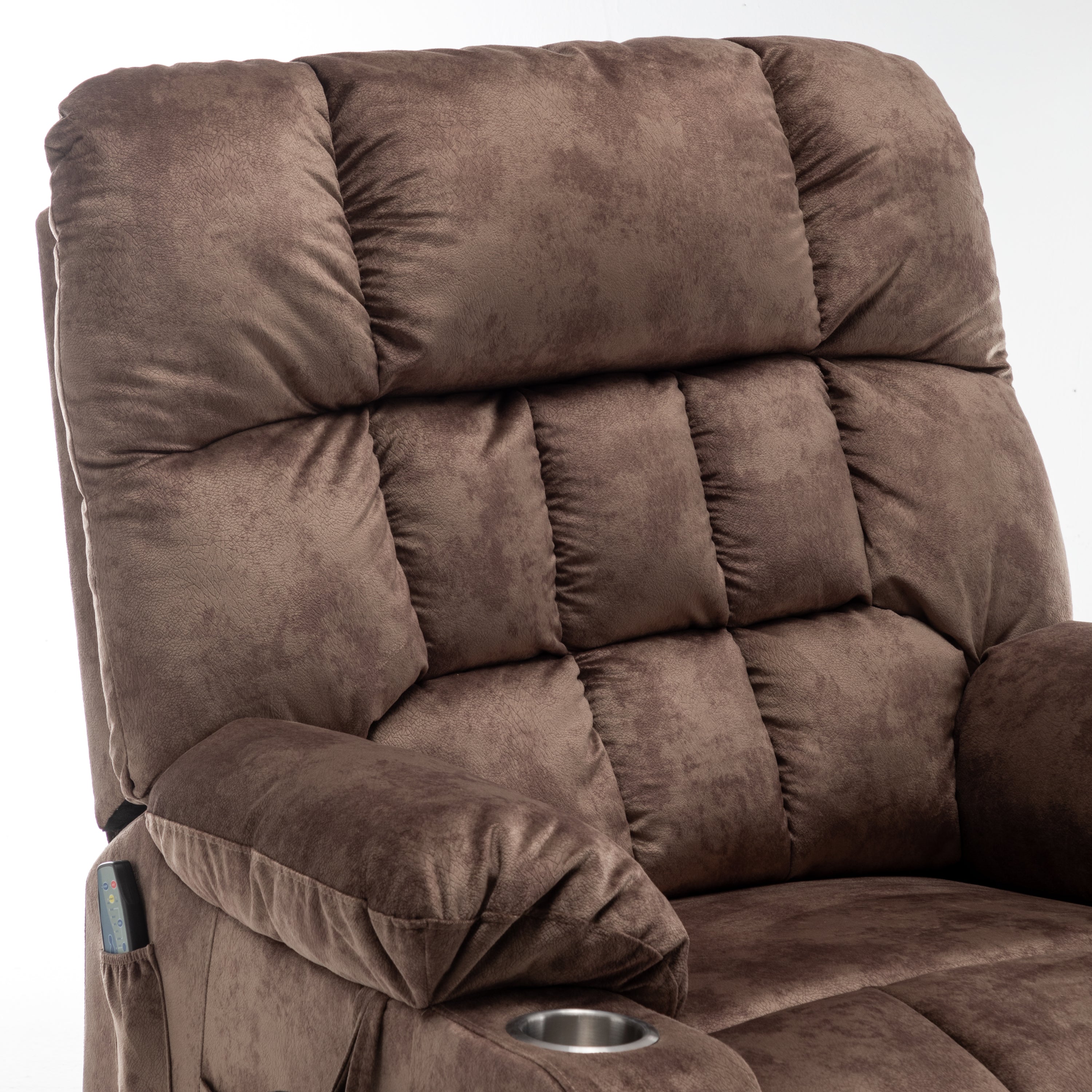 Lift Chair for Big and Tall Person with Inconvenient Legs: High Density Foam Lift Sofa with Heat and Massage, 2 Pockets, 2 Cup Holder, 2 Remote, 2 OKIN Motor - Grand Goldman Shop
