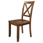 TOPMAX 3-Piece Wood Drop Leaf Breakfast Nook Dining Table Set with 2 X-back Chairs for Small Places, Walnut(old sku:SP0000164AAD) - Grand Goldman Shop