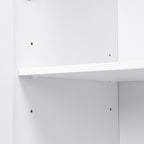 VIBE HAUS 79'' Tall Modern Hall Tree with Shoe Storage, 4-in-1 Entryway Bench with 6 Cabinets, 4 Coat Hooks & Adjustable Shelf for Hallway, living room, White - Grand Goldman Shop