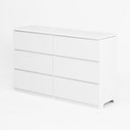 6 Drawer Storage Cabinet ,Dresser, Wood Storage Tower Clothes Organizer, Wide Chest of 6 Drawers, Large Storage Space for Bedroom, Hallway, Entryway Living Room White - Grand Goldman Shop