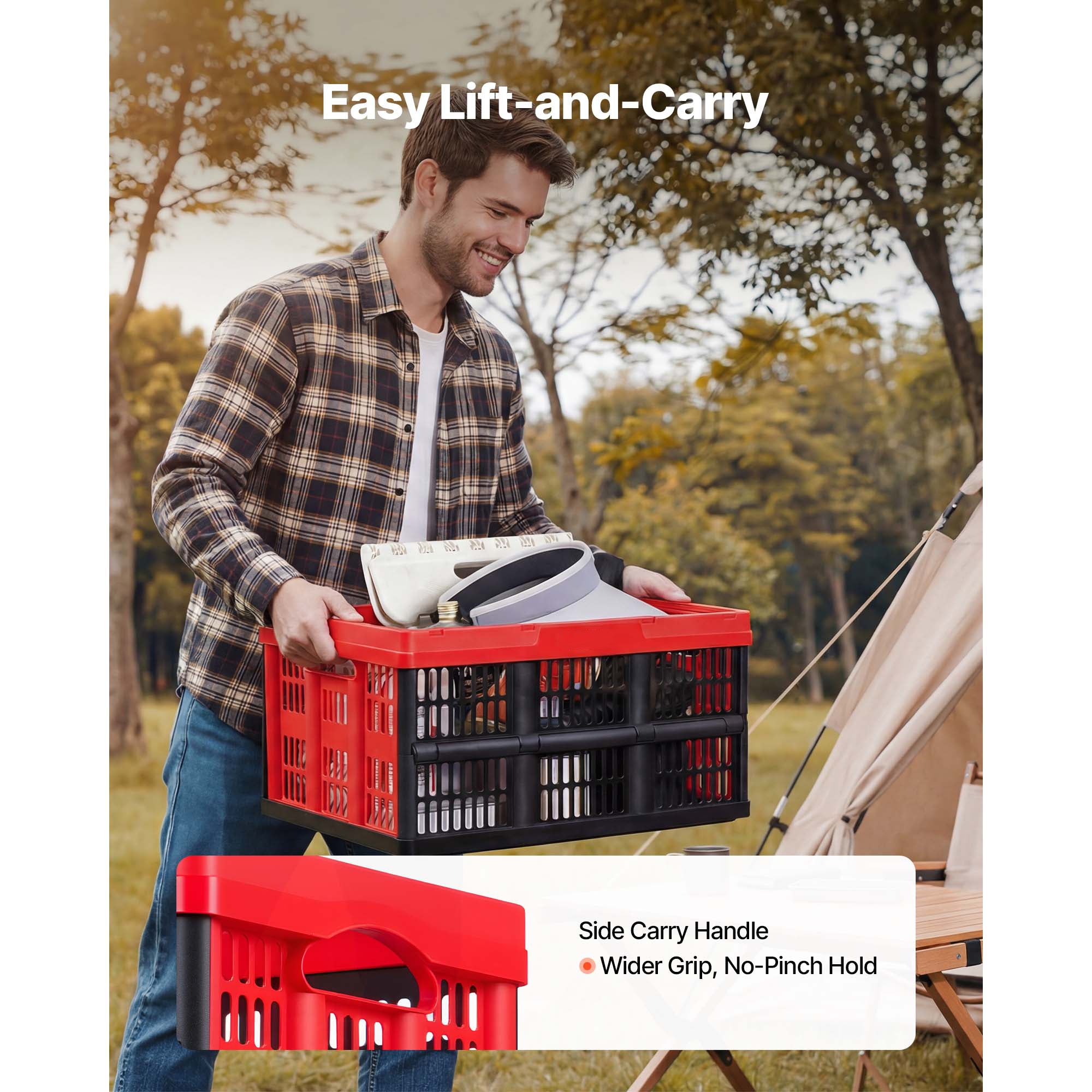 Plastic Collapsible Storage Bins, 32L 3 Packs, Stackable Folding Storage Crates with Handles, Holds 26 lbs Per Bin, Foldable Heavy Duty Containers, Space-Saving Baskets, for Home Organizing - Grand Goldman Shop