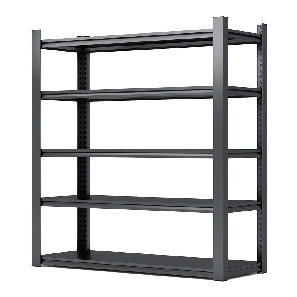 Industrial Metal Shelves 5 Tier Heavy Duty Storage Utility Rack Black Adjustable 47.2'W x 18'D x 78'H - Grand Goldman Shop