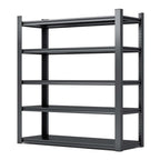Industrial Black Metal 5 Tier Storage Shelves, Adjustable Heavy Duty Garage Shelving Unit, 72 Inch High - Grand Goldman Shop