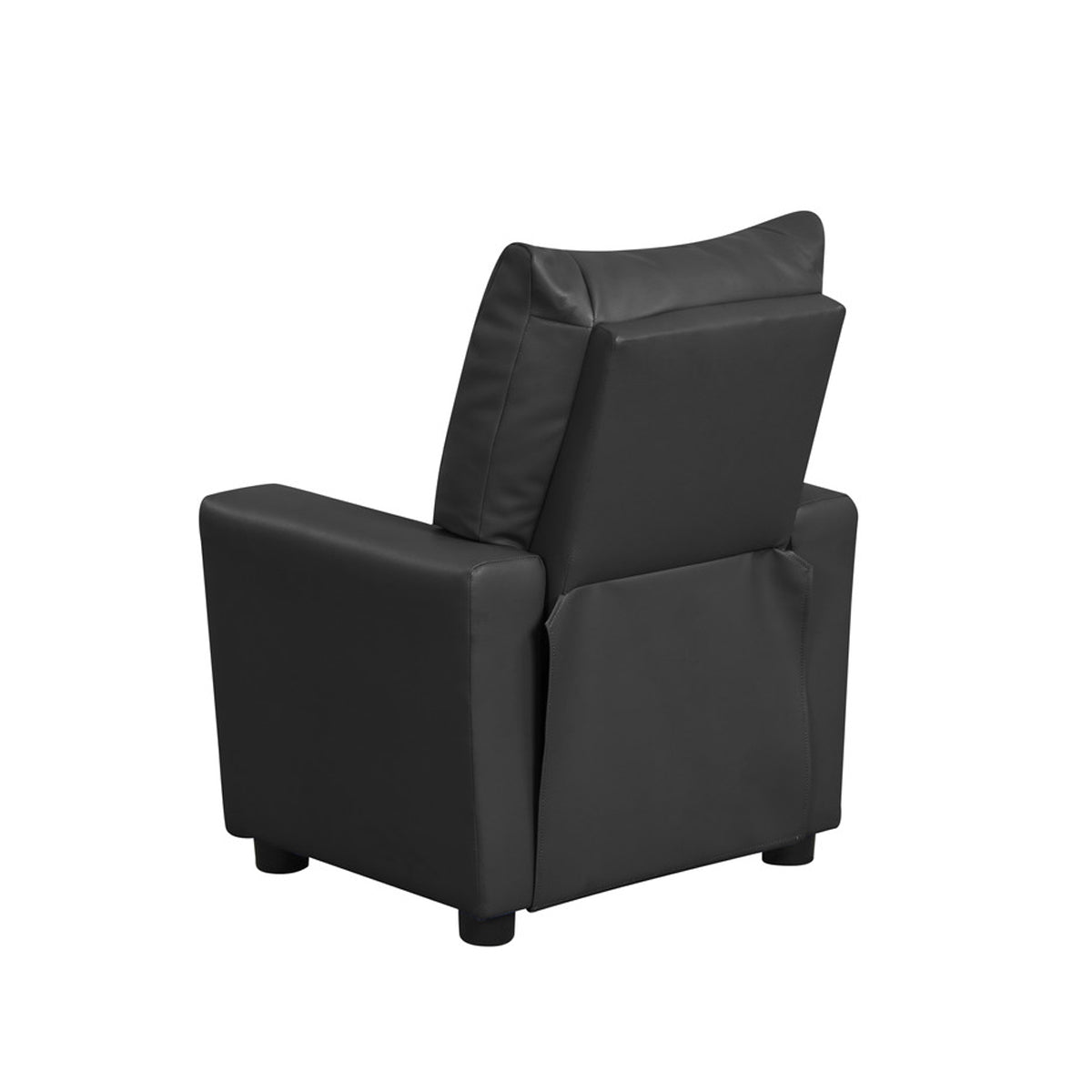 PVC Fabric Kids Recliner Chair with Cupholder, Black - Grand Goldman
