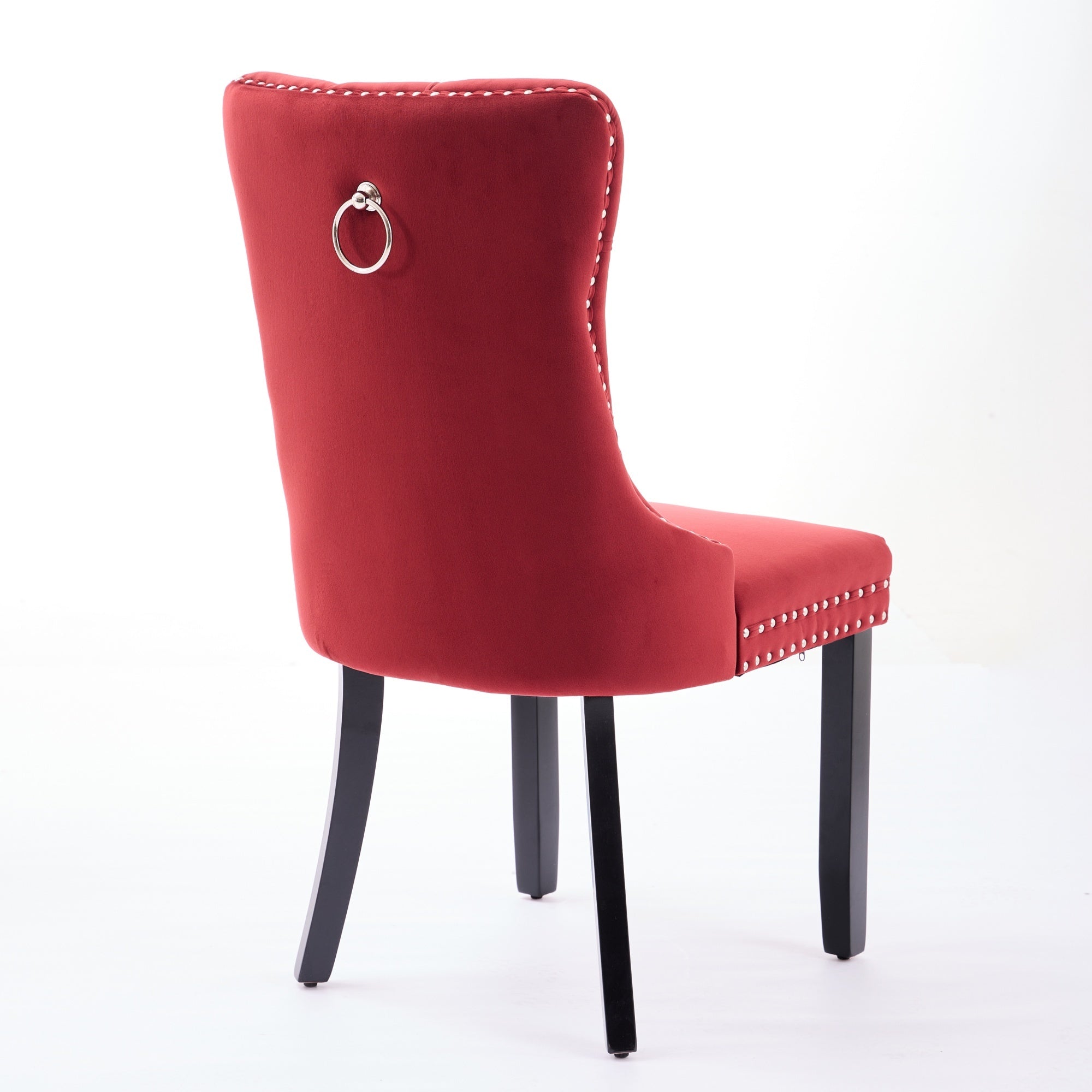 Classic Velvet Dining Chairs,  High-end Tufted Solid Wood Contemporary Velvet Upholstered Dining Chair with Wood Legs Nailhead, SET OF 2,Burgundy, Wine Red,SW2001WR - Grand Goldman Shop