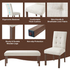 6-Piece Modern Dining Set, Rectangle Kitchen Table with 4 Upholstered Chairs & Bench, Ideal for Dining Room and Living Room, (Easy Assembly, Space Saving) - Grand Goldman Shop