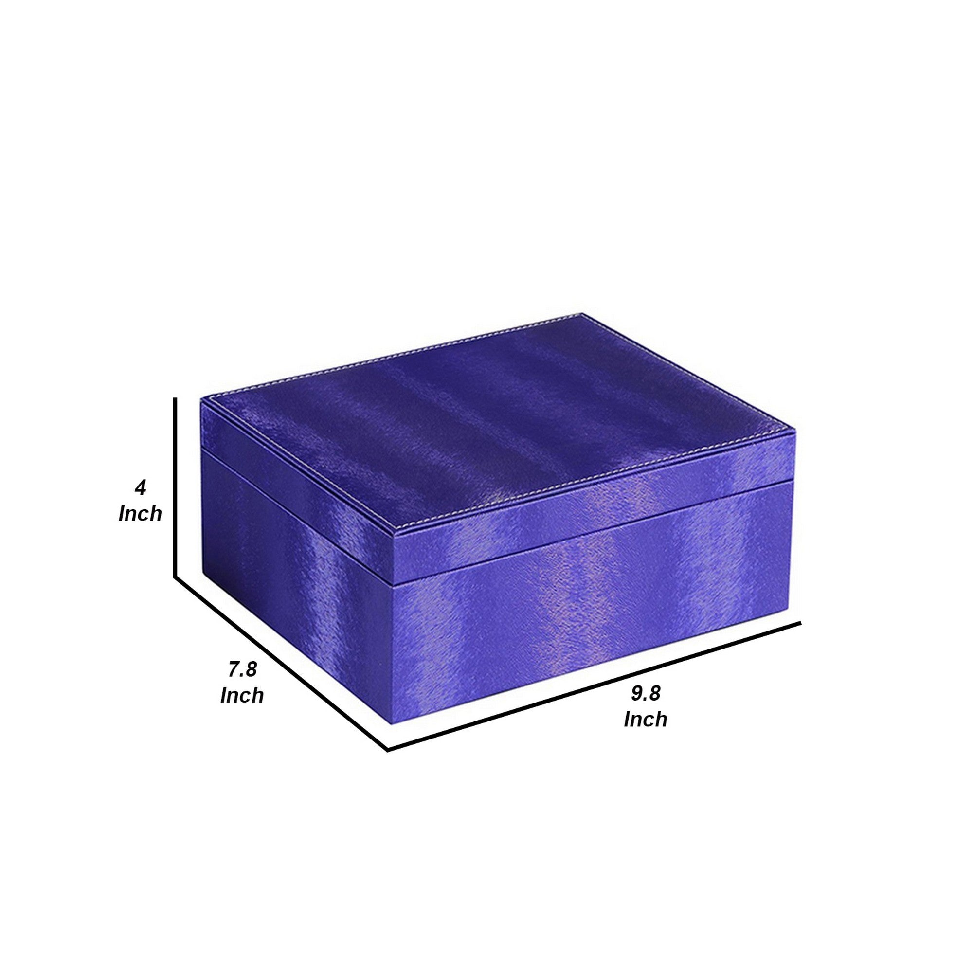 Jewelry Case with 2 Slots and Earrings Hanger, Blue - Grand Goldman Shop